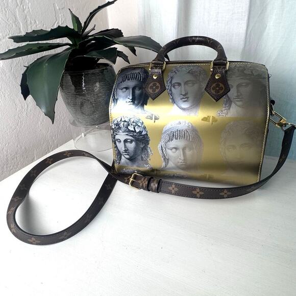 Louis Vuitton Authentic Fornasetti Limited Edition Speedy 25 Bandouliere CoA - Picture 2 of 9